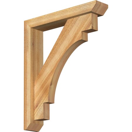 Ekena Millwork Merced Slat Rough Sawn Bracket w/ Offset Brace, Western Red Cedar, 4"W x 20"D x 24"H BKT0402X20X24MRC06RWR
